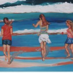 Acrylic Painting ''Girls on Beach''