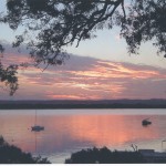 Enjoying sunset  at home