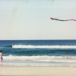 Weiwei play a Kite on the Beach