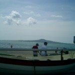 little boat going to rough sea